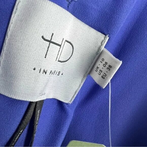 NWT Anthropologie HD in Paris Lavana V-Neck Fit & Flare Tie Waist Dress Size 6 - Picture 8 of 9